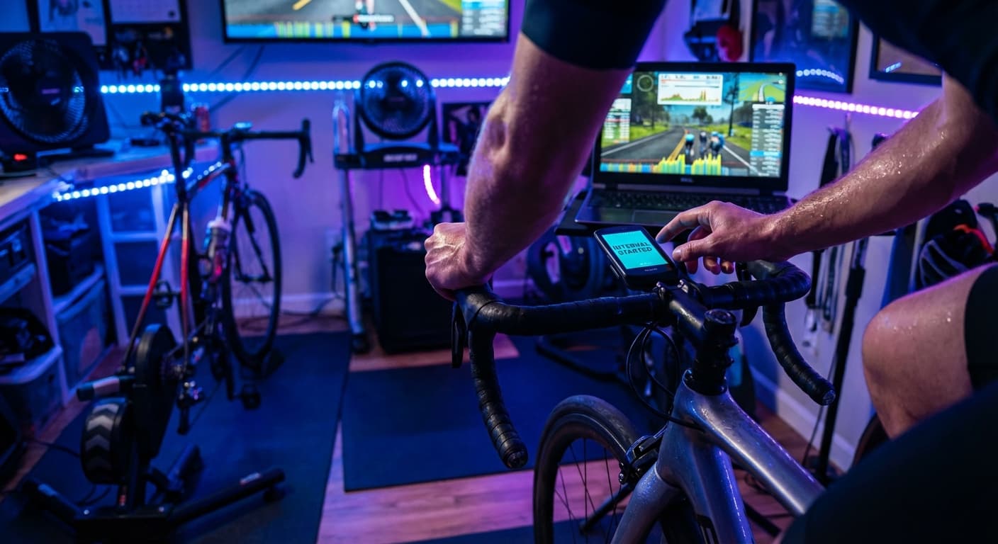 Indoor cycling training setup